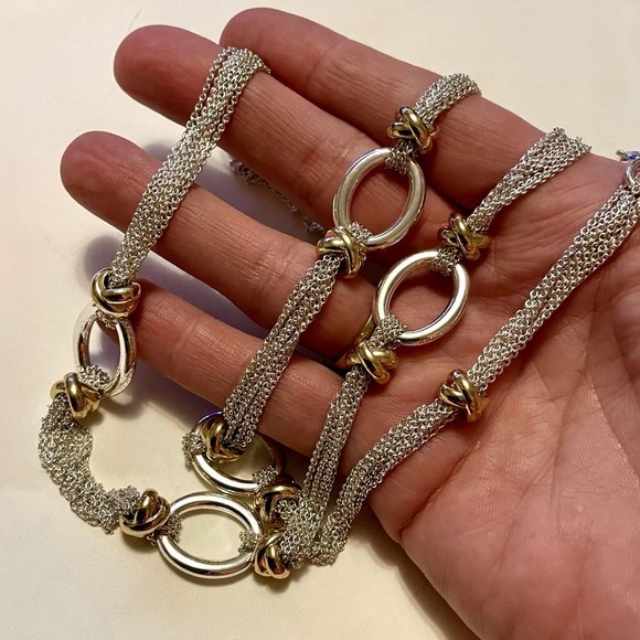 Chaps Jewelry - 4 for $20 SALE- Chaps Ralph Lauren Gold Hoops & Silver Multi-Chain Necklace